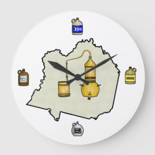 Moonshine Still and Jugs Wall Clock