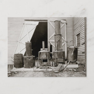 Moonshine Still Seized by Police, 1926 Postcard