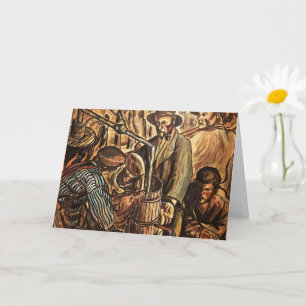 Moonshiners Making White Lightning Whiskey Liquor Card