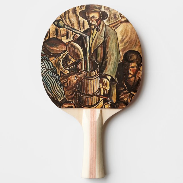 Moonshiners Making White Lightning Whiskey Liquor Ping Pong Paddle (Front)
