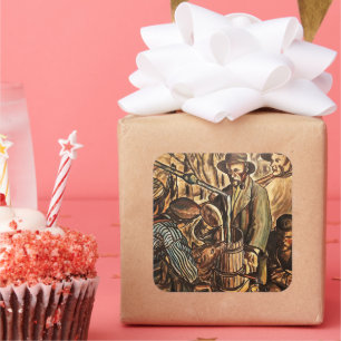 Moonshiners Making White Lightning Whiskey Liquor Square Sticker