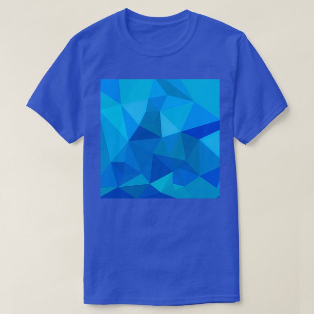 Moonstone Blue Abstract Low Polygon Background T-Shirt (Design Front)
