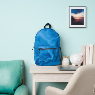 Moonstone Blue Printed Backpack