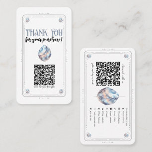 Moonstone Iridescent Crystal Social Media QR Code Business Card