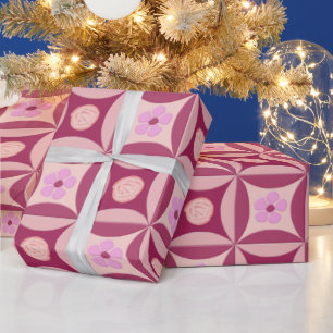 MoonStone Rose and Cherry Flower in the Door Wrapping Paper