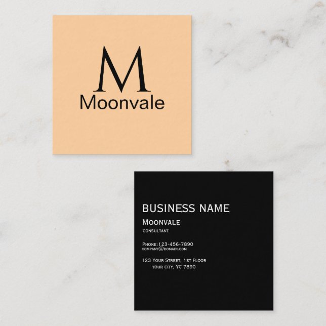 Moonvale Elegant Square Business Card – Minimalist (Front/Back)
