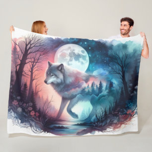 Moonveil Passage: The Forest Within Fleece Blanket