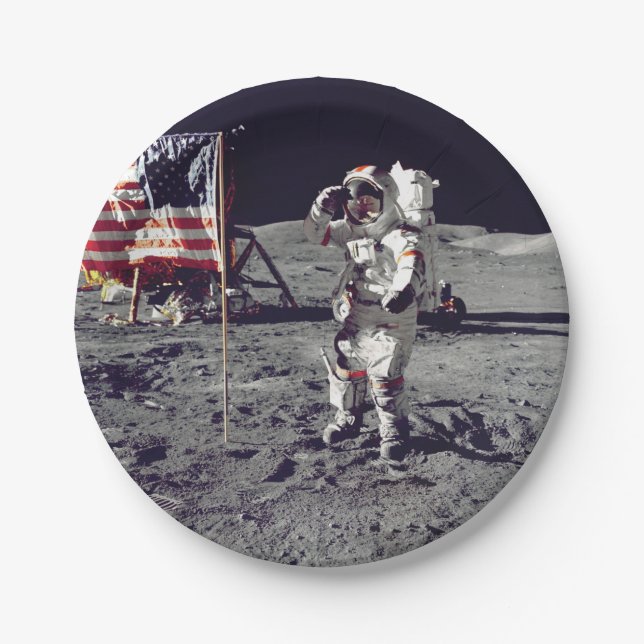 Moonwalk Apollo 17 Paper Plate (Front)