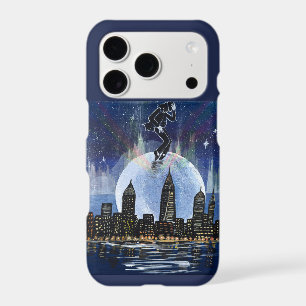 Moonwalk over the city -handmade artwork -