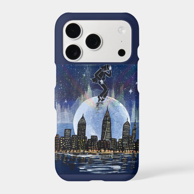 Moonwalk over the city -handmade artwork - (Back)