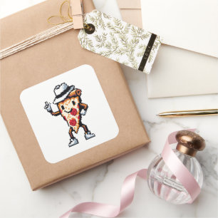 Moonwalking Pizza - Legendary Pop Slice Art Square Sticker