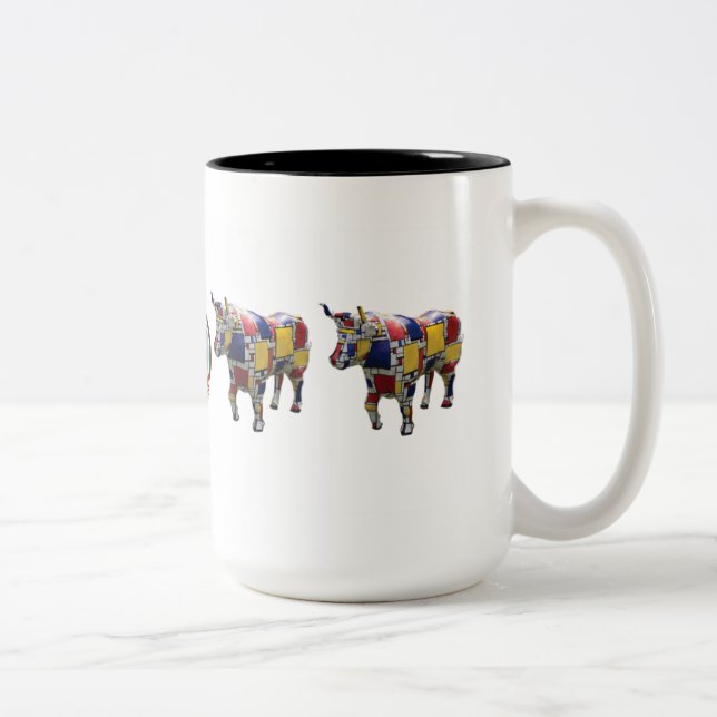 "Mooo'ndrian" 15 oz mug (Right)