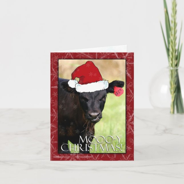 Moooo-y Christmas! Holiday Card (Front)