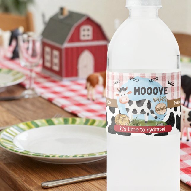 Mooove Over Thirst Farm Water Bottle Labels (Creator Uploaded)