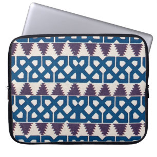 Moor African Arabic Pattern Design Blue Purple Laptop Sleeve