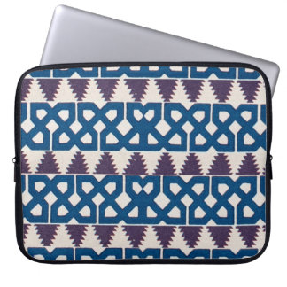 Moor African Arabic Pattern Design Blue Purple Laptop Sleeve