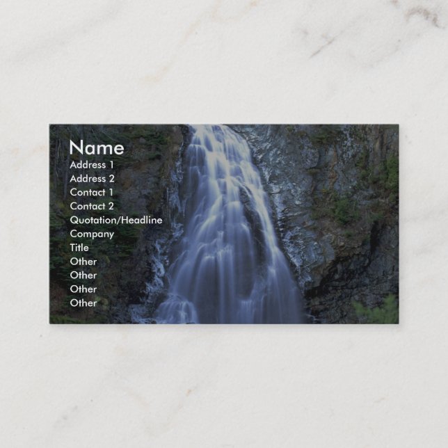 Moore Creek Falls, Kitimat, British Columbia, Cana Business Card (Front)