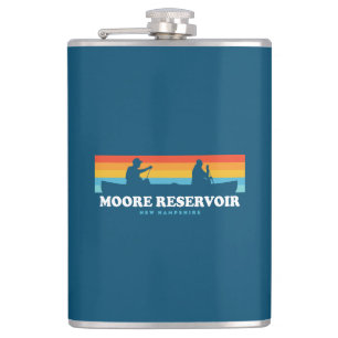 Moore Reservoir New Hampshire Canoe Hip Flask