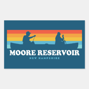 Moore Reservoir New Hampshire Canoe Rectangular Sticker