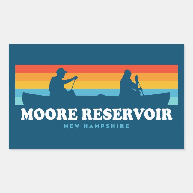 Moore Reservoir New Hampshire Canoe Rectangular Sticker (Front)