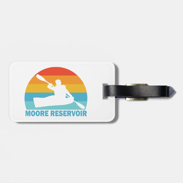 Moore Reservoir New Hampshire Kayak Luggage Tag (Back Horizontal)