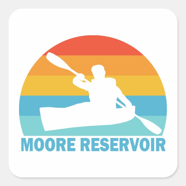 Moore Reservoir New Hampshire Kayak Square Sticker (Front)