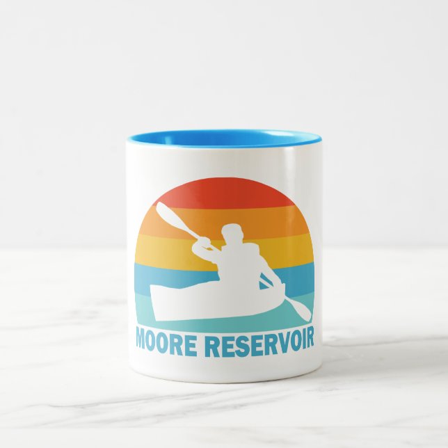 Moore Reservoir New Hampshire Kayak Two-Tone Coffee Mug (Center)