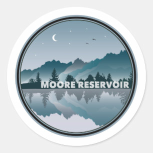 Moore Reservoir New Hampshire Reflection Classic Round Sticker