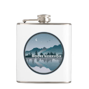 Moore Reservoir New Hampshire Reflection Hip Flask