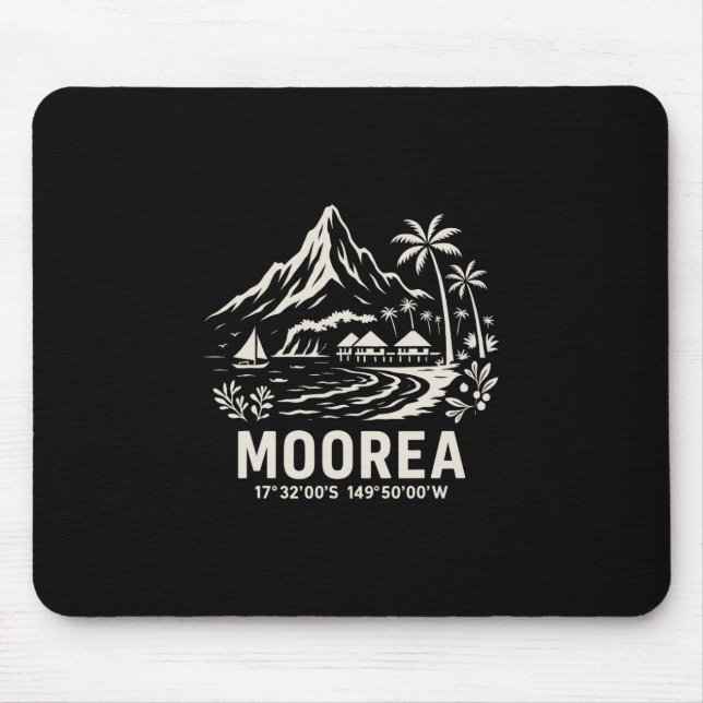 Moorea Island French Polynesia Beach Vacation  Mouse Mat (Front)