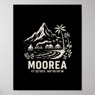 Moorea Island French Polynesia Beach Vacation Poster