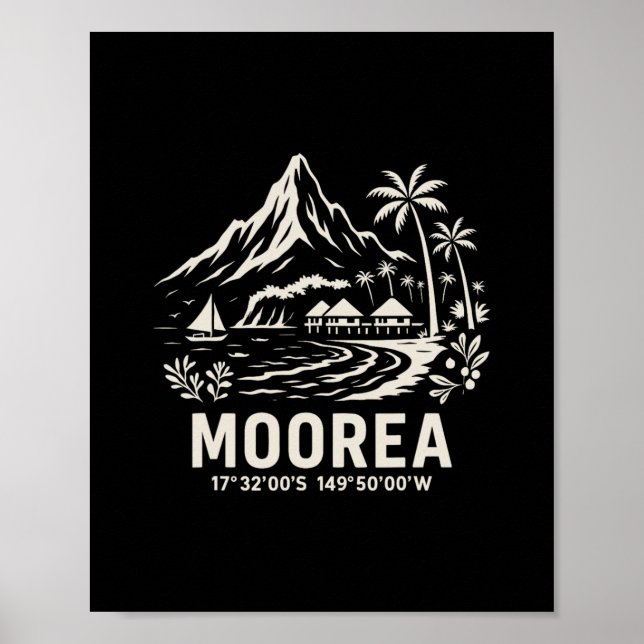 Moorea Island French Polynesia Beach Vacation  Poster (Front)