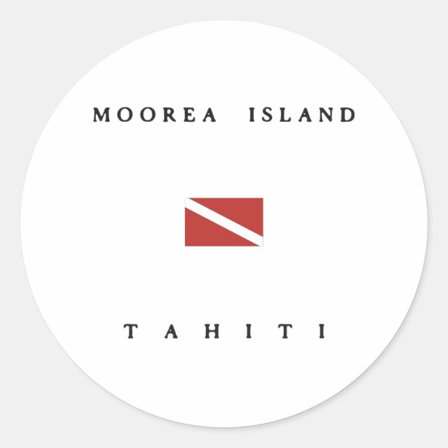 Moorea Island Tahiti Scuba Dive Flag Sticker (Front)