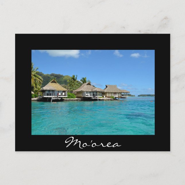 Moorea overwater vacation bungalows postcard (Front)