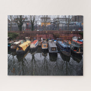 Moored Narrowboat Reflection Little Venice London Jigsaw Puzzle