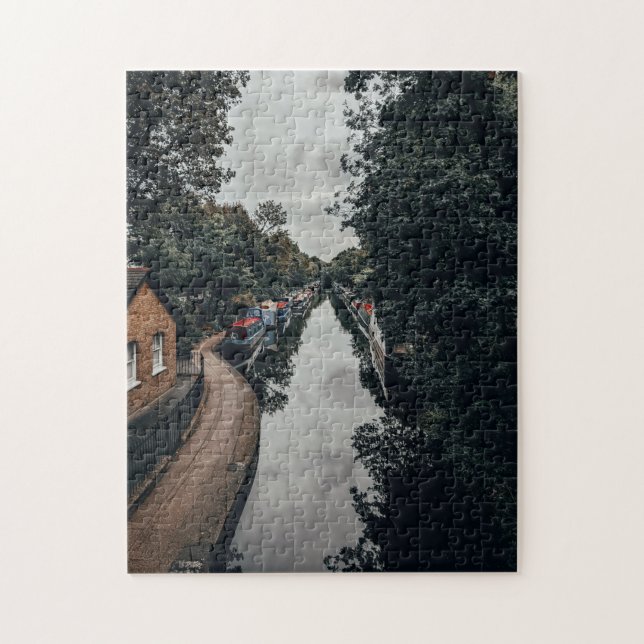 Moored Narrowboats Little Venice London UK Jigsaw Puzzle (Vertical)