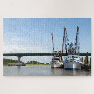 Moored Shrimp Boats Jigsaw Puzzle