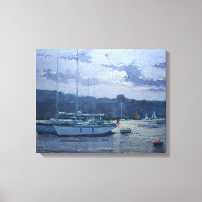 Moored yachts late afternoon canvas print (Front)