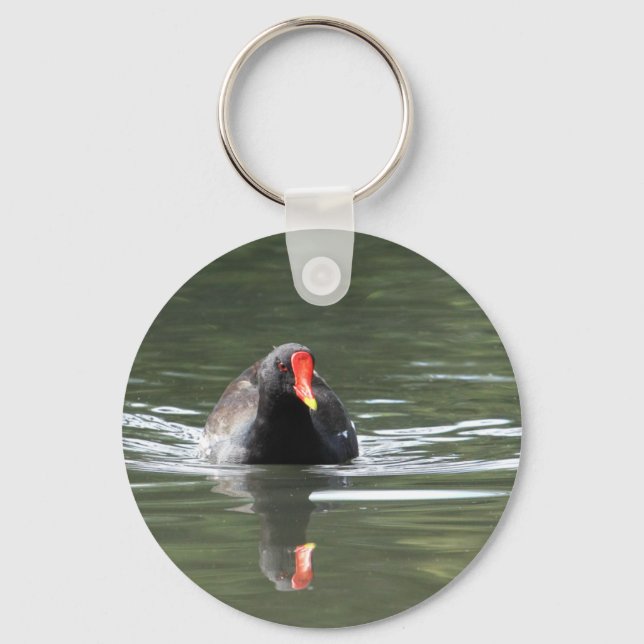 Moorhen and Reflection Key Ring (Front)