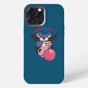 Moorica Highland cow 4th Of July design USA iPhone 13 Pro Max Case