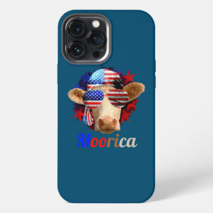 Moorica Highland cow 4th Of July design USA iPhone 13 Pro Max Case