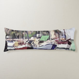 Mooring At Turunc Gulet Sailboat Acrylic Art Body Cushion