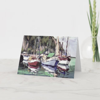 Mooring At Turunc Gulet Sailboat Acrylic Art Card