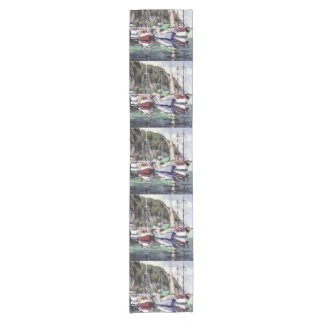 Mooring At Turunc Gulet Sailboat Acrylic Art Short Table Runner