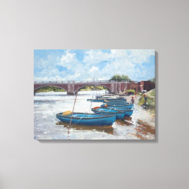 Moorings at Hampton Court 2011 Canvas Print (Front)