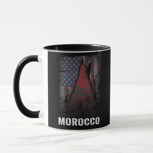 Moorish American Morocco Flag Moroccan Soccer Mug (Left)