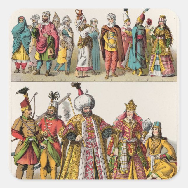 Moorish and Turkish Dress Square Sticker (Front)