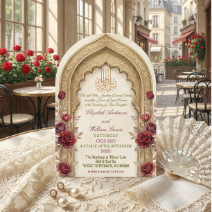 Moorish Arch Bismillah Calligraphy Nikkah Invitation