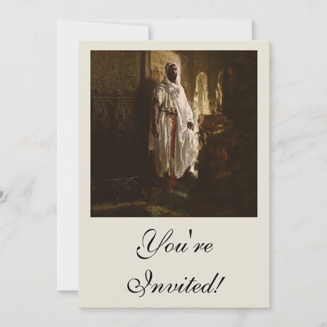 Moorish Chief African Art Painting Portrait Invitation (Front)