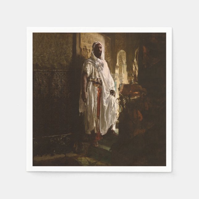 Moorish Chief African Art Painting Portrait Napkin (Front)
